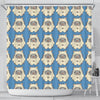 White Bigfoot Pattern Print Bathroom Shower Curtain-grizzshop