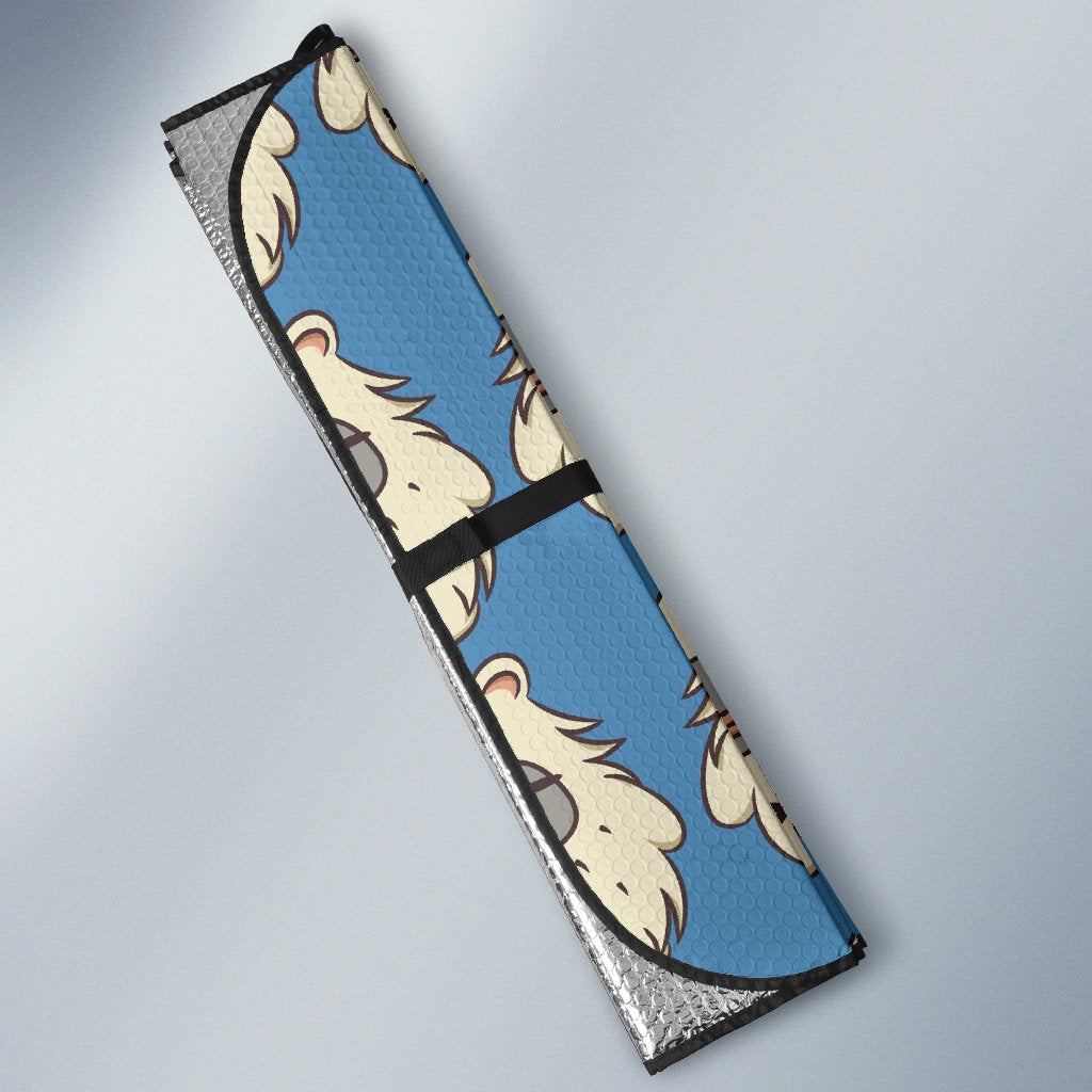 White Bigfoot Pattern Print Car Sun Shade-grizzshop