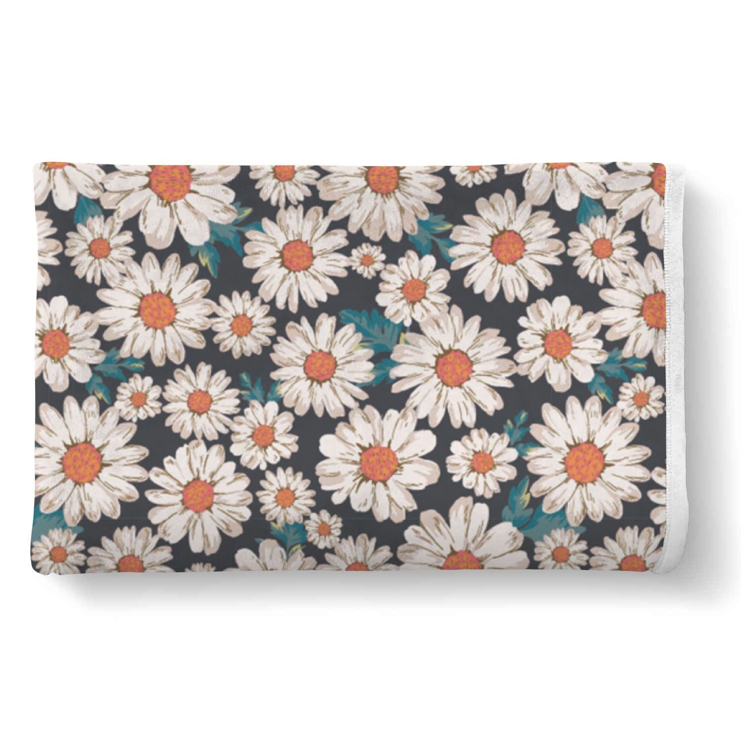 White Cute Daisy Pattern Print Throw Blanket-grizzshop