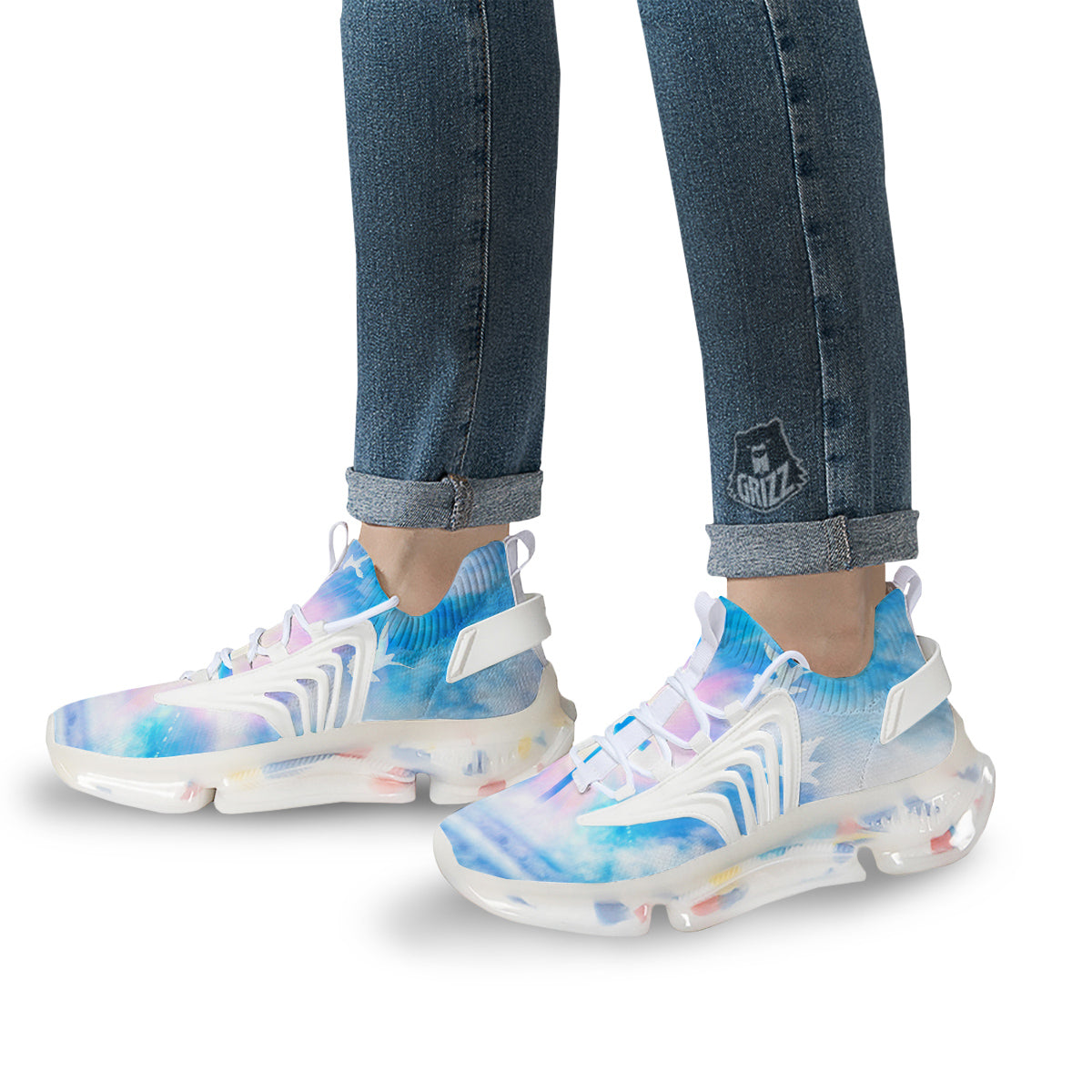 White Doves And Christian Cross Print White Gym Shoes-grizzshop