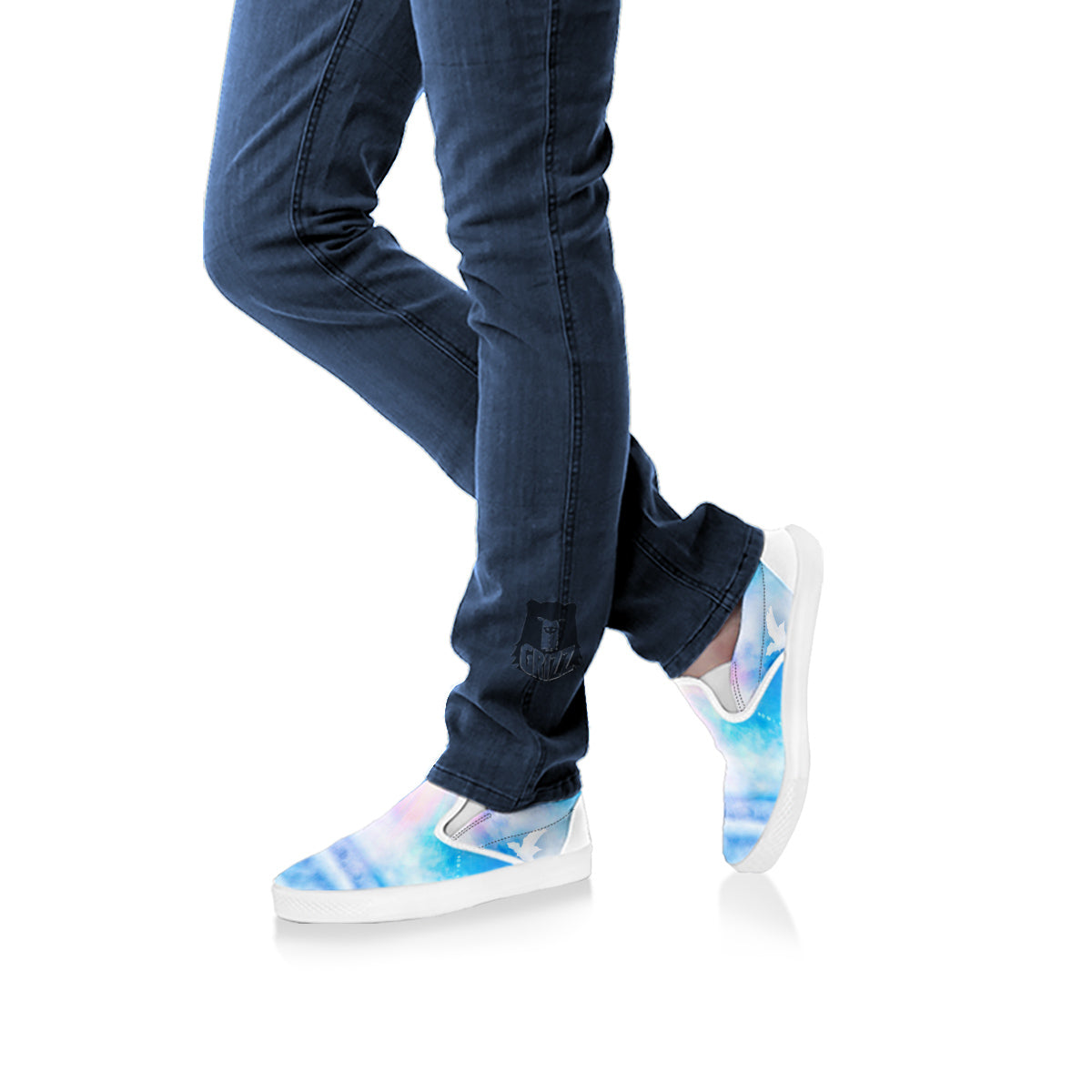 White Doves And Christian Cross Print White Slip On Shoes-grizzshop