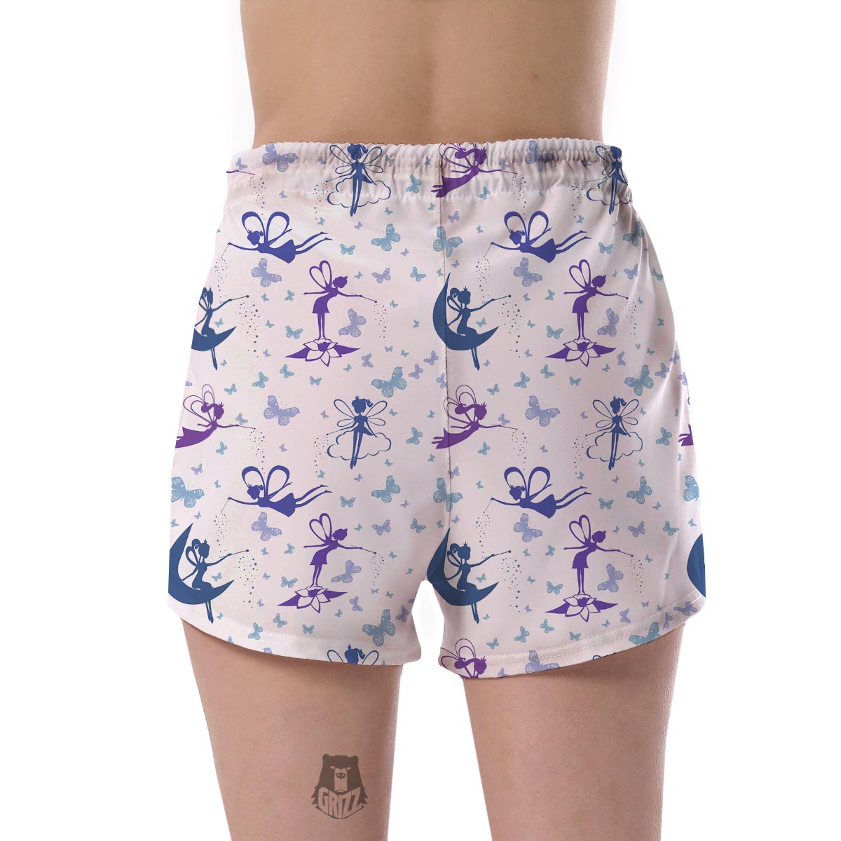 White Fairy Pattern Print Women's Shorts-grizzshop