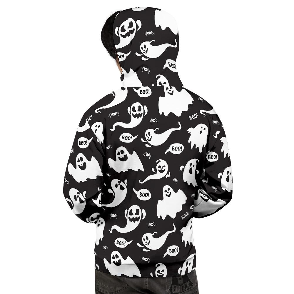 White Ghost Print Pattern Men's Hoodie-grizzshop