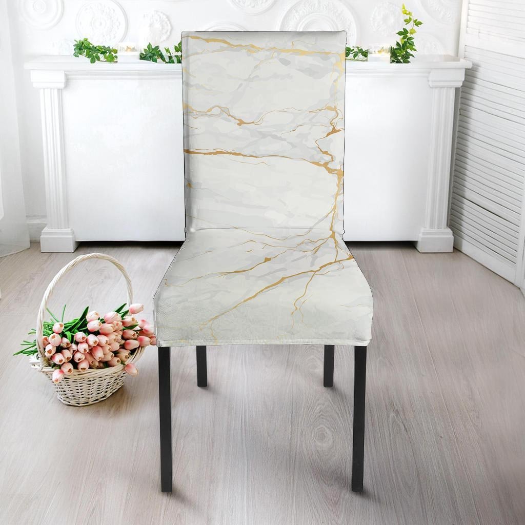 White Gold Marble Chair Cover-grizzshop