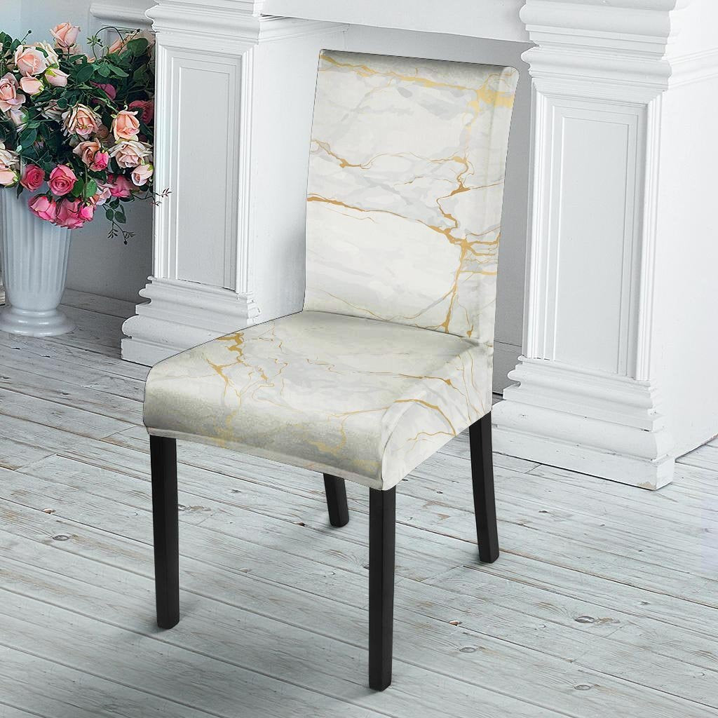 White Gold Marble Chair Cover-grizzshop