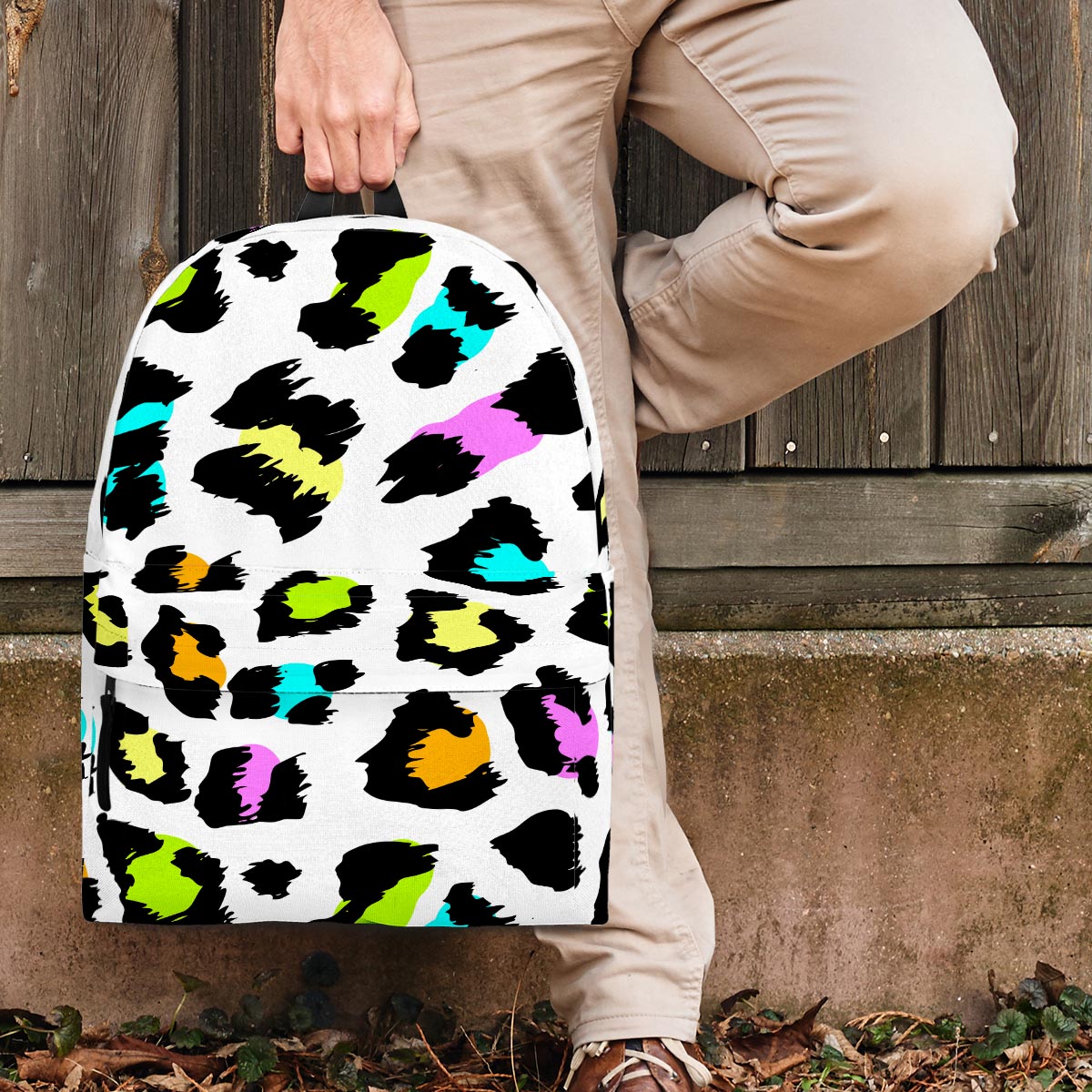 White Leopard Backpack-grizzshop