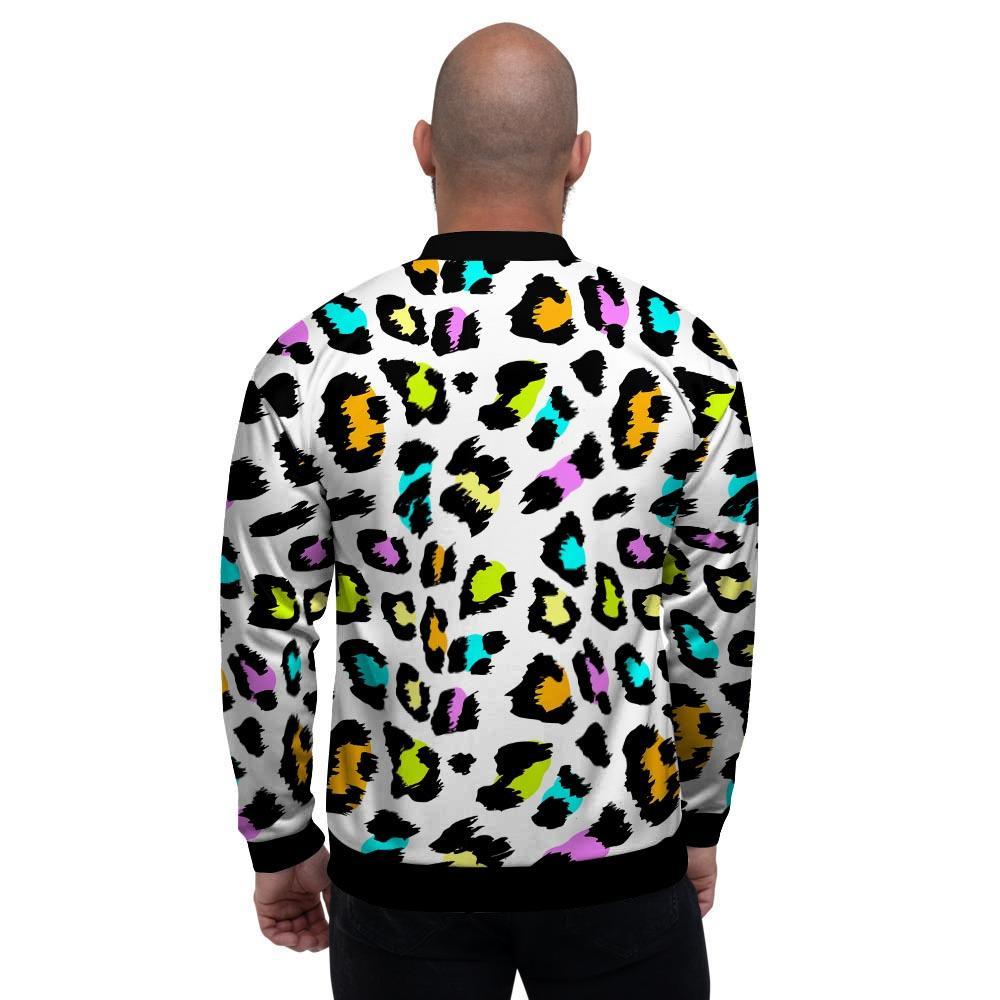 White Leopard Men's Bomber Jacket-grizzshop