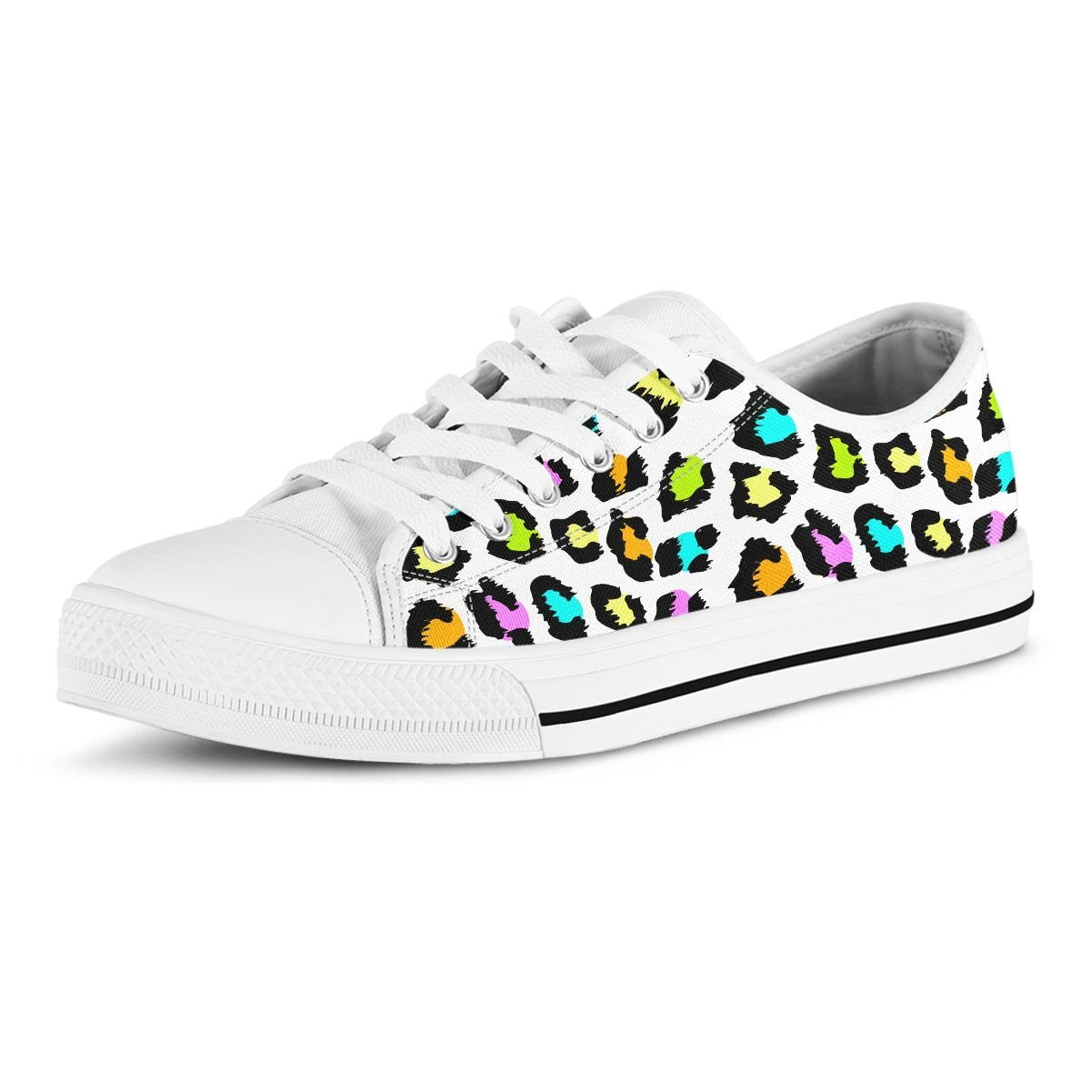 White Leopard Men's Low Top Shoes-grizzshop