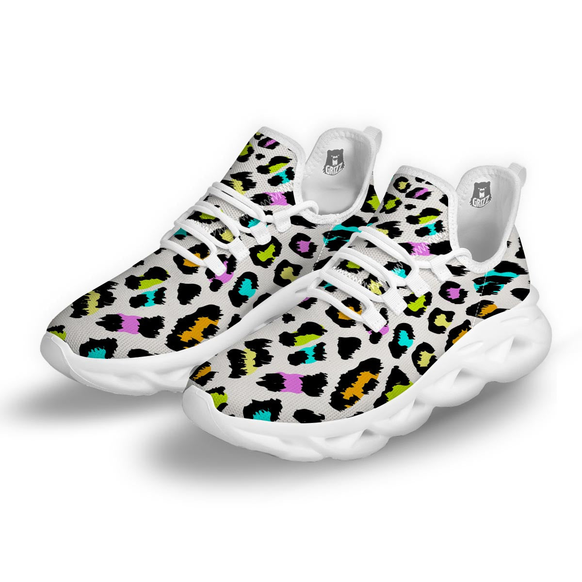 White Leopard White Running Shoes-grizzshop