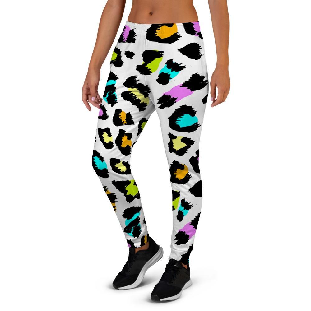 White Leopard Women's Joggers-grizzshop
