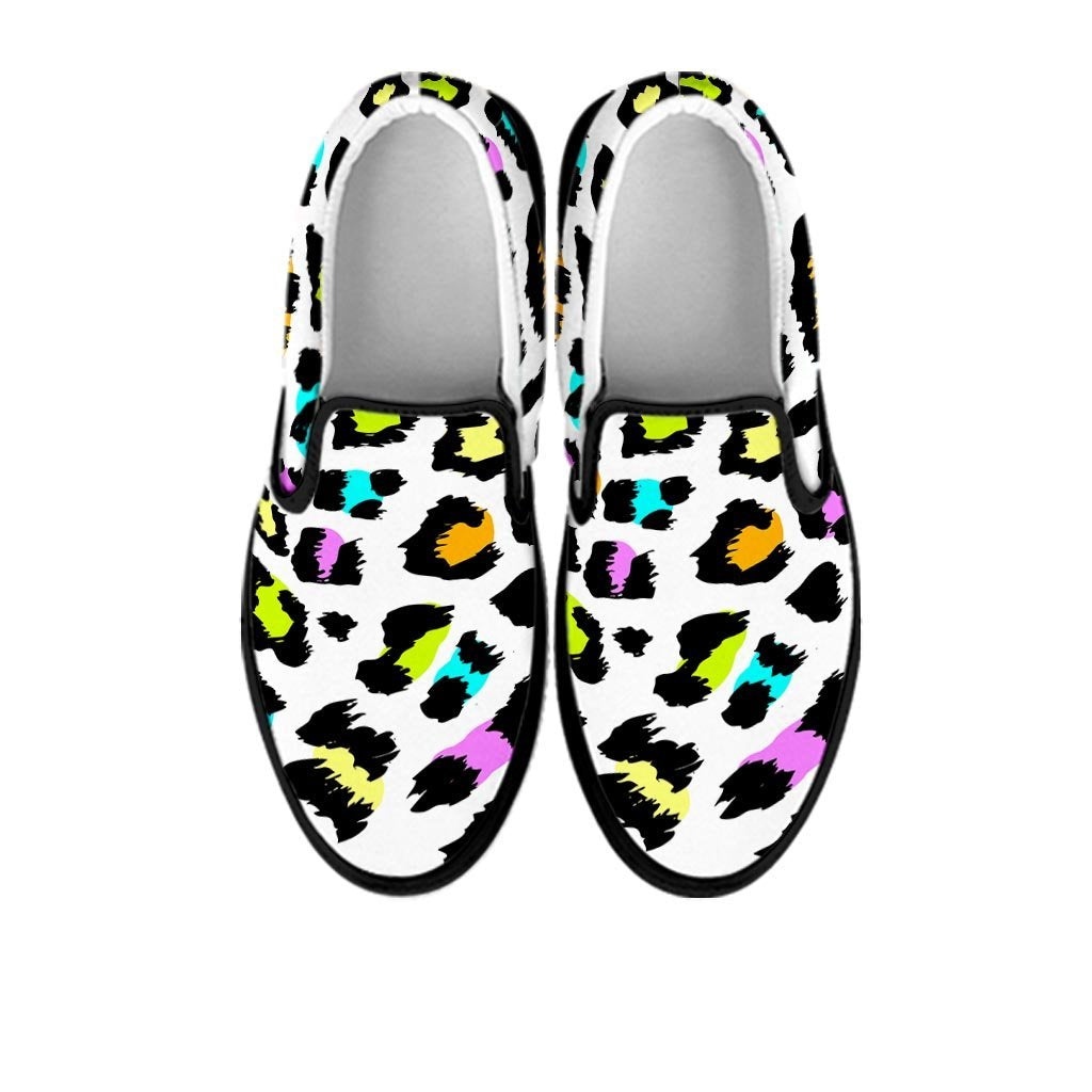 White Leopard Women's Slip On Sneakers-grizzshop