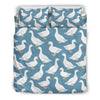 White Mallard Duck Pattern Print Duvet Cover Bedding Set-grizzshop