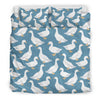 White Mallard Duck Pattern Print Duvet Cover Bedding Set-grizzshop