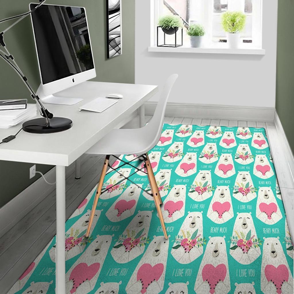 White Mama Bear Floor Mat-grizzshop