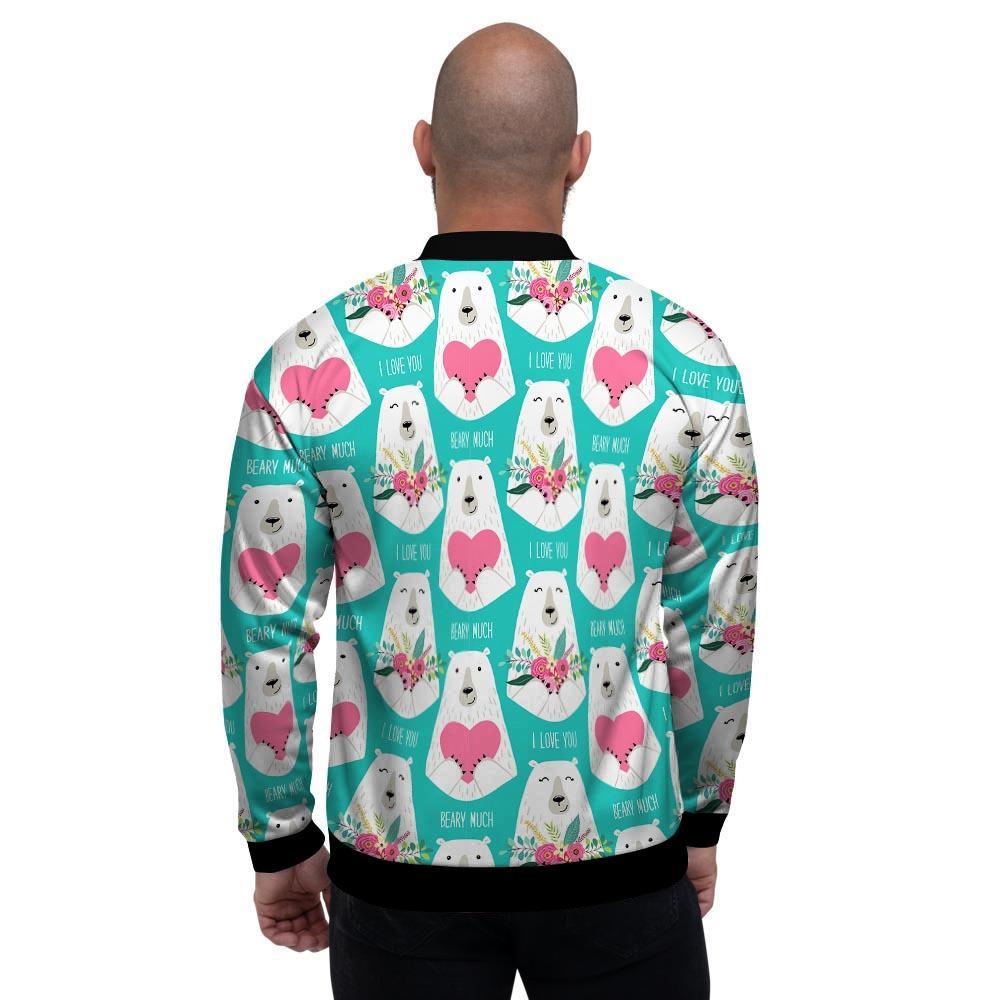 White Mama Bear Men's Bomber Jacket-grizzshop