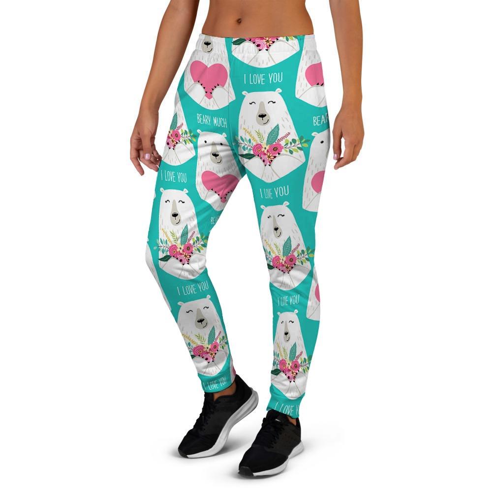 White Mama Bear Women's Joggers-grizzshop