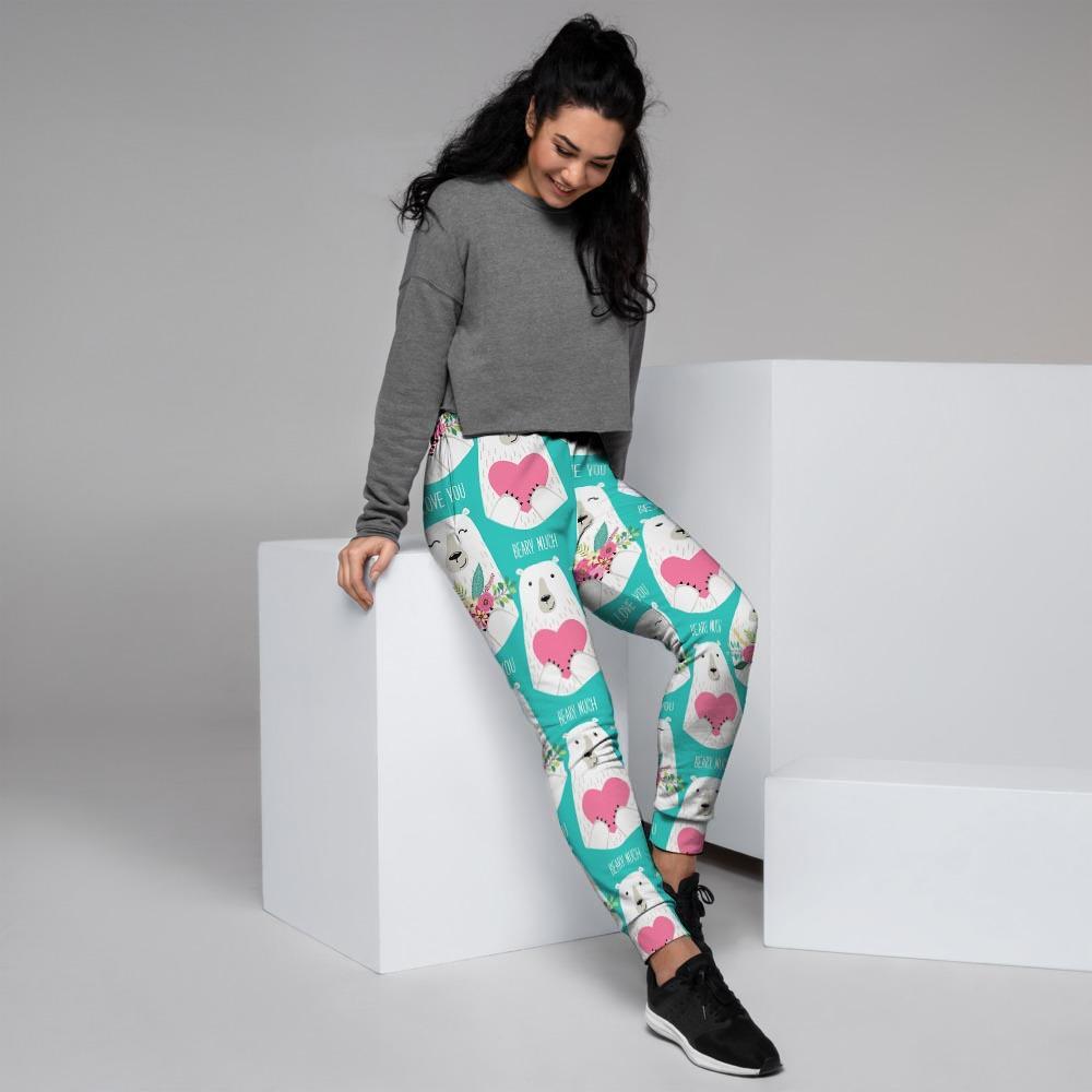 White Mama Bear Women's Joggers-grizzshop