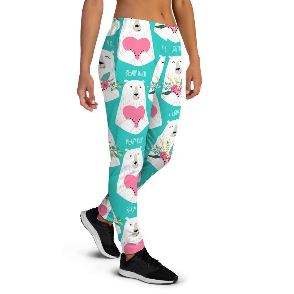 White Mama Bear Women's Joggers-grizzshop