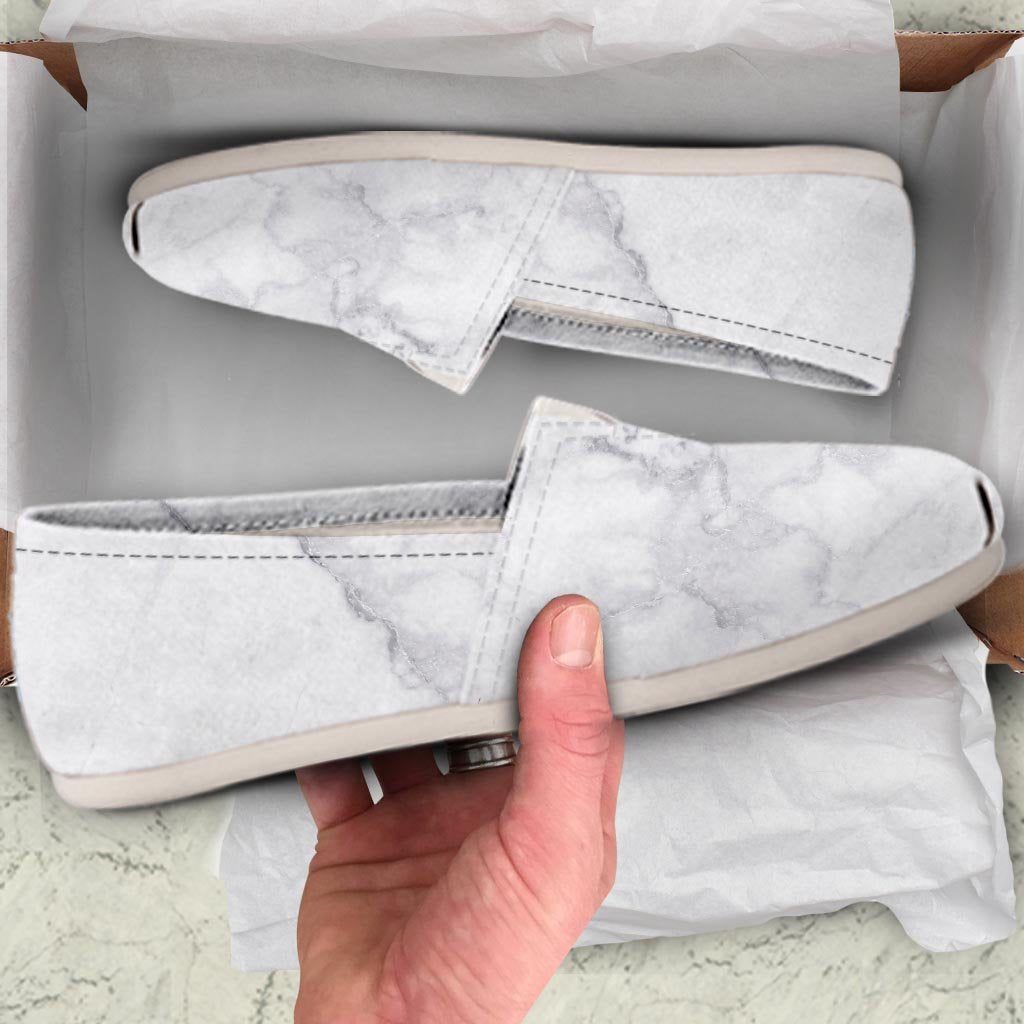 White Marble Canvas Shoes-grizzshop
