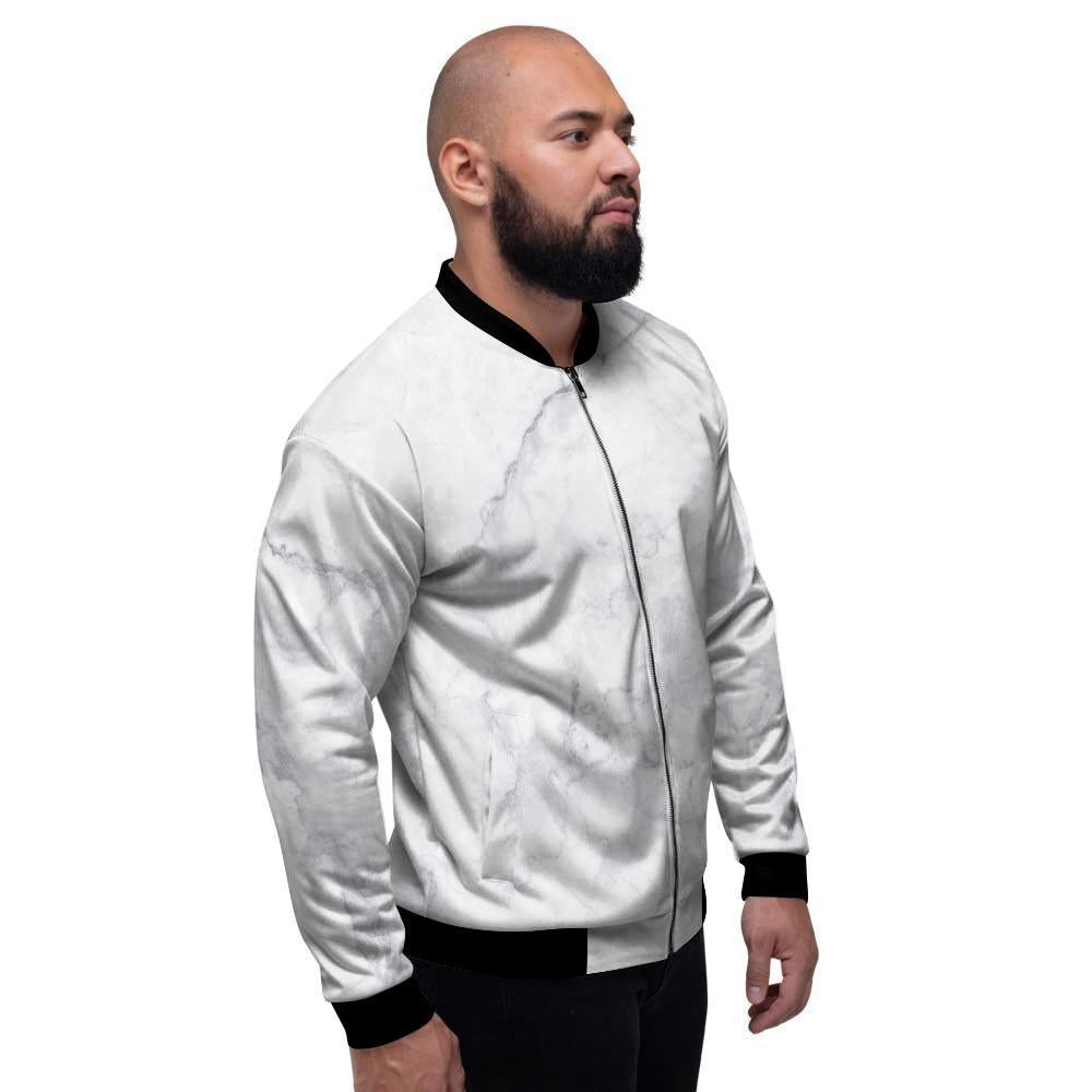 White Marble Men's Bomber Jacket-grizzshop