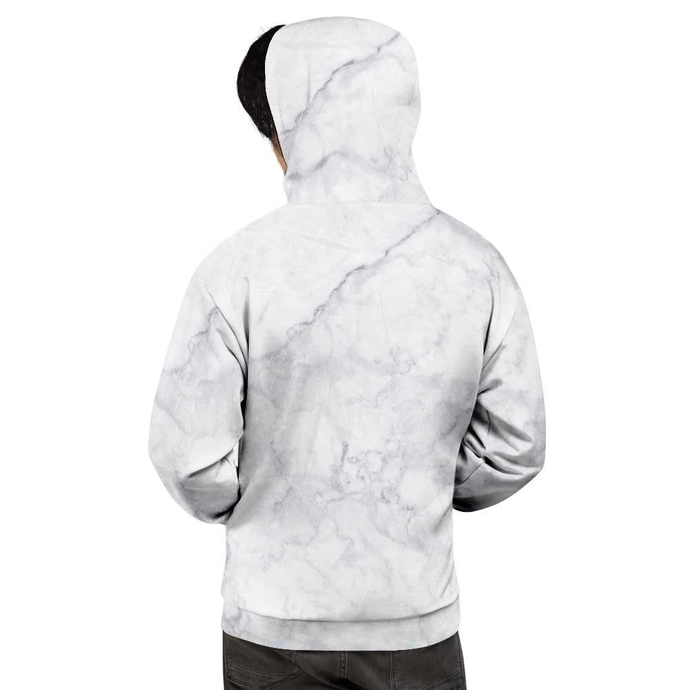 White Marble Men's Hoodie-grizzshop