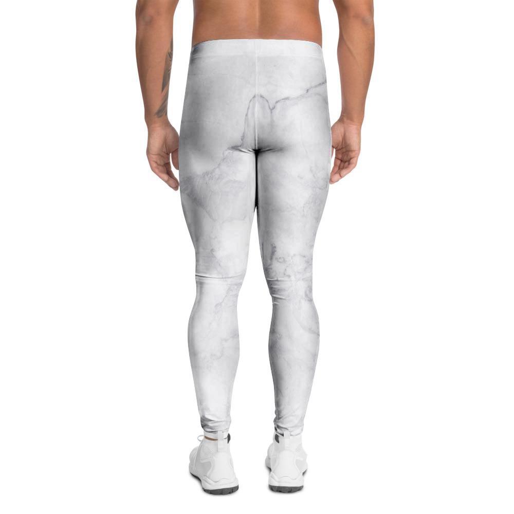 White Marble Men's Leggings-grizzshop