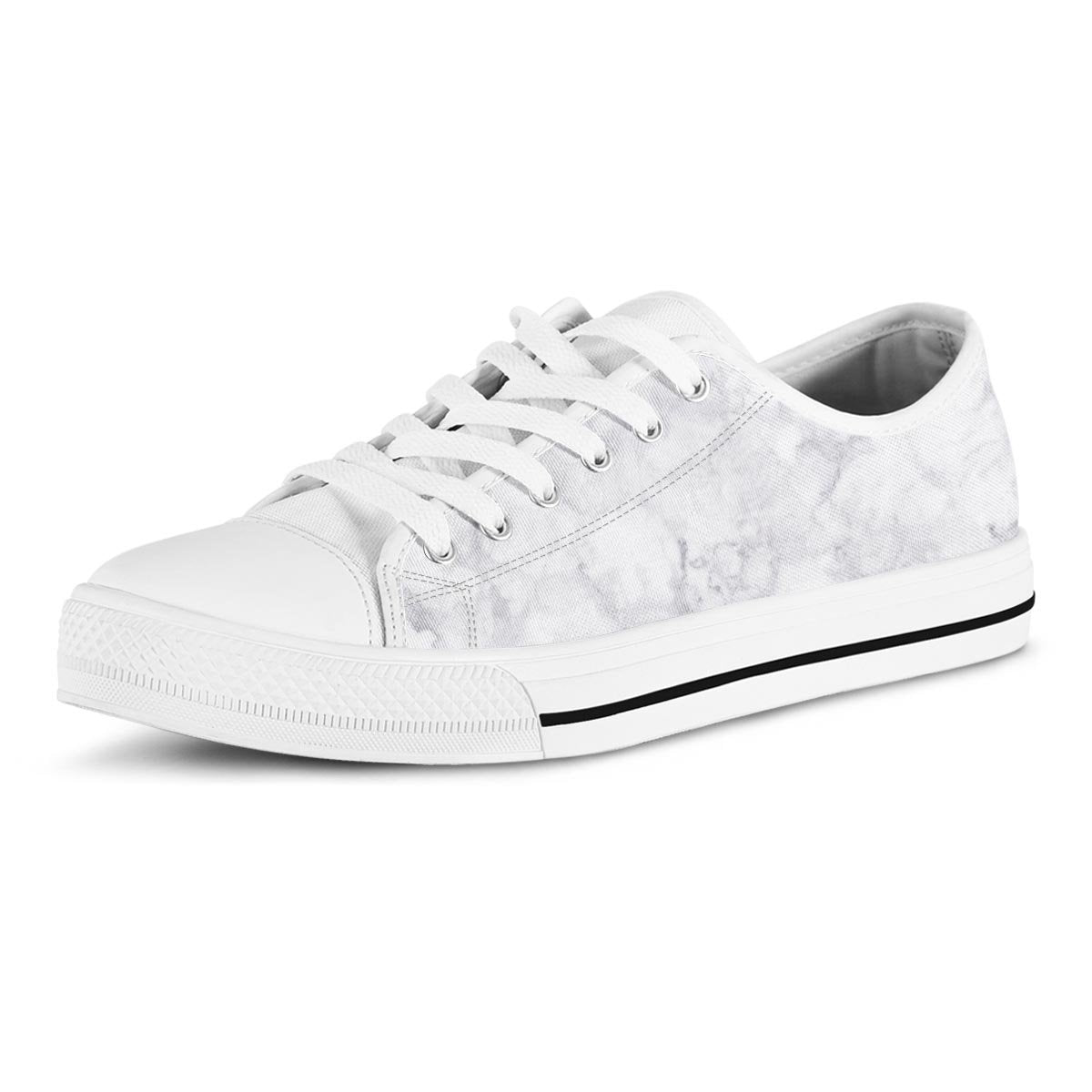 White Marble Men's Low Top Shoes-grizzshop