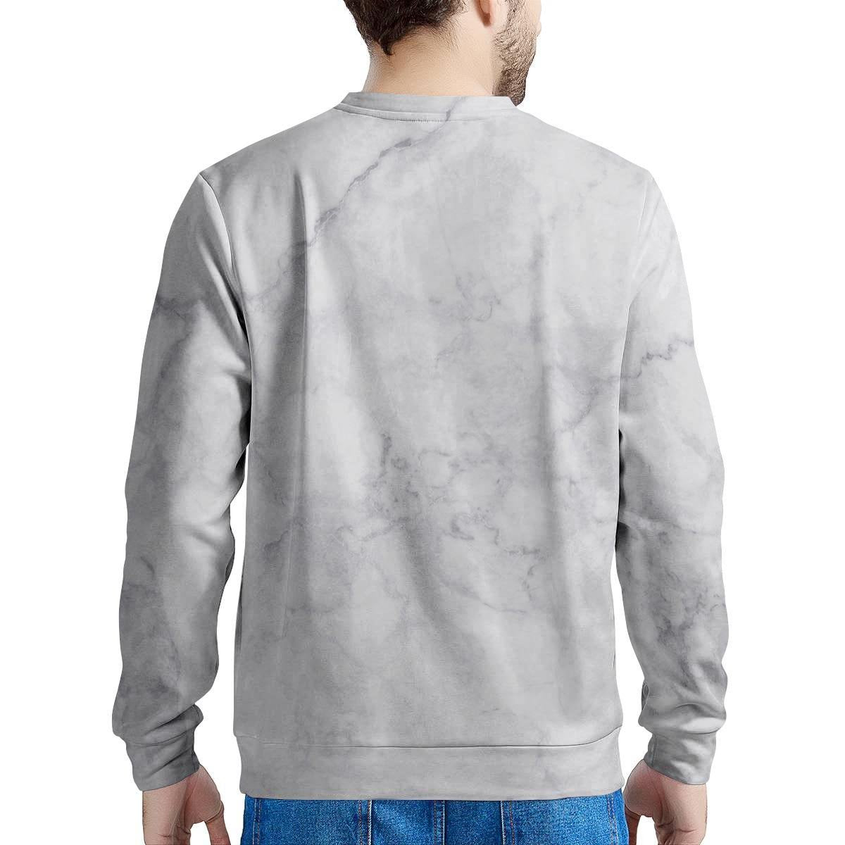 White Marble Men's Sweatshirt-grizzshop