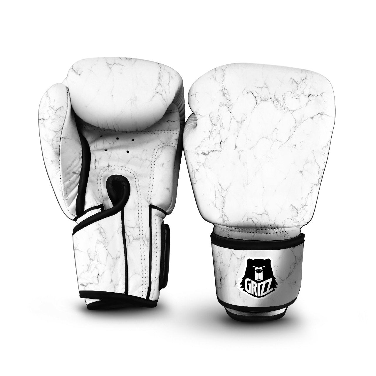 White Marble Pattern Boxing Gloves-grizzshop