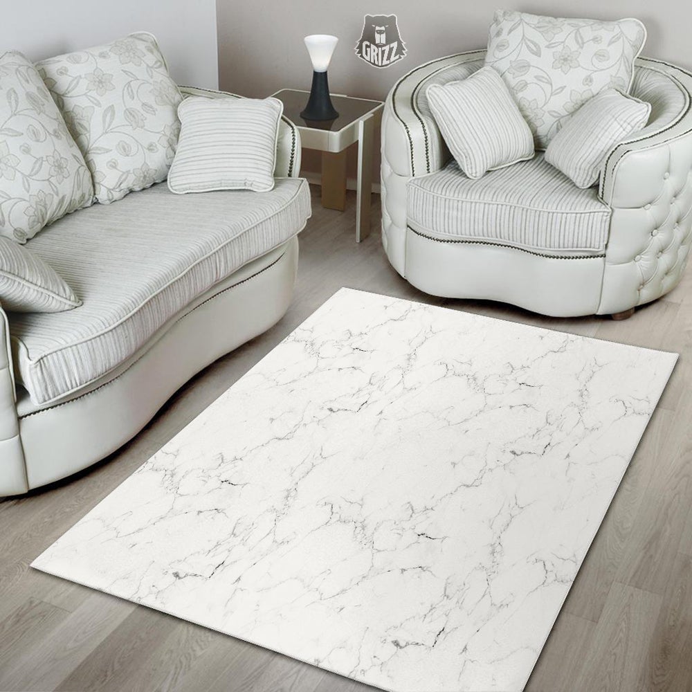 White Marble Pattern Floor Mat-grizzshop
