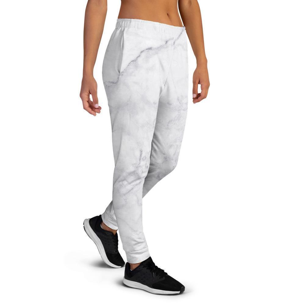 White Marble Women's Joggers-grizzshop