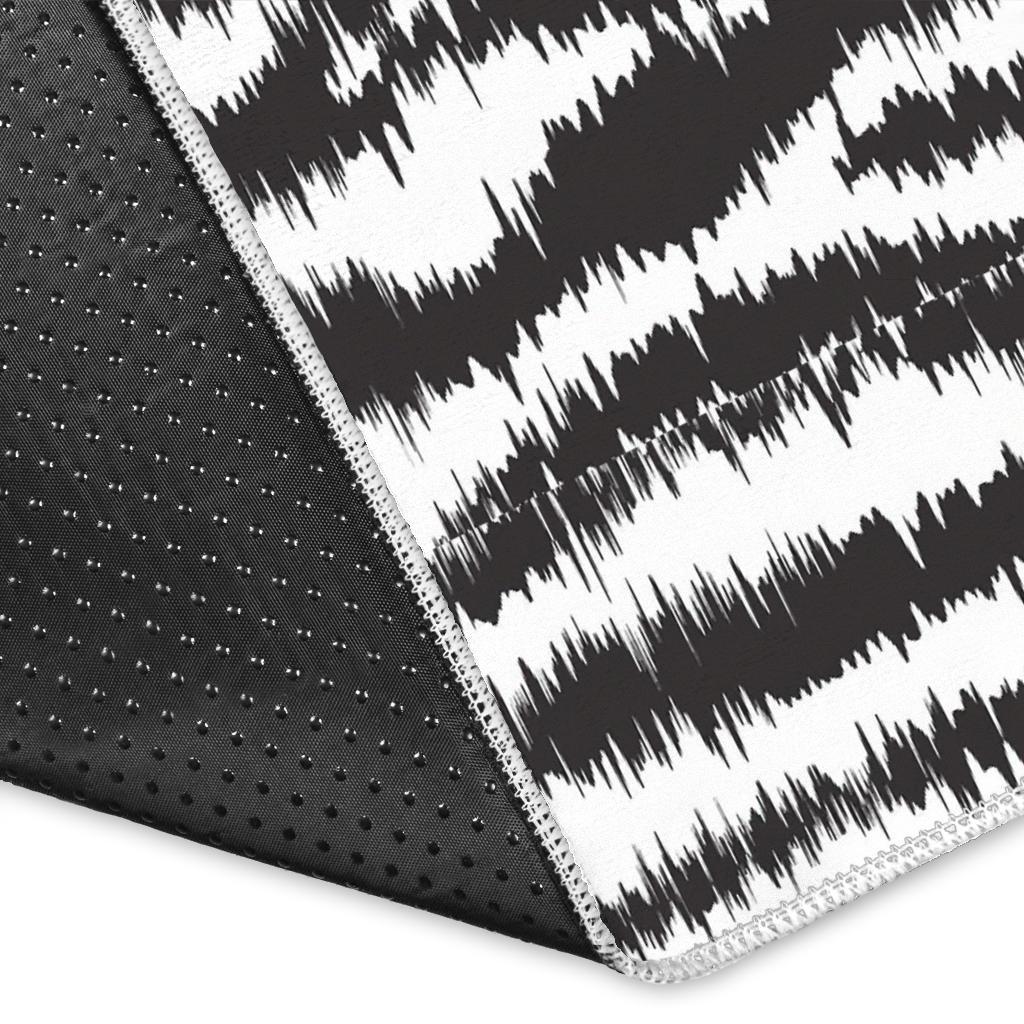 White Tiger Pattern Print Floor Mat-grizzshop
