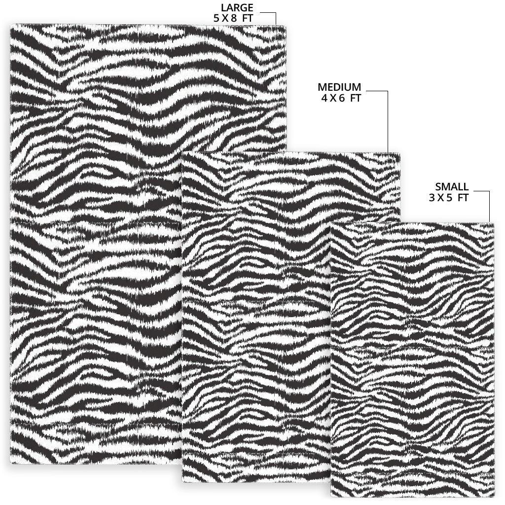 White Tiger Pattern Print Floor Mat-grizzshop