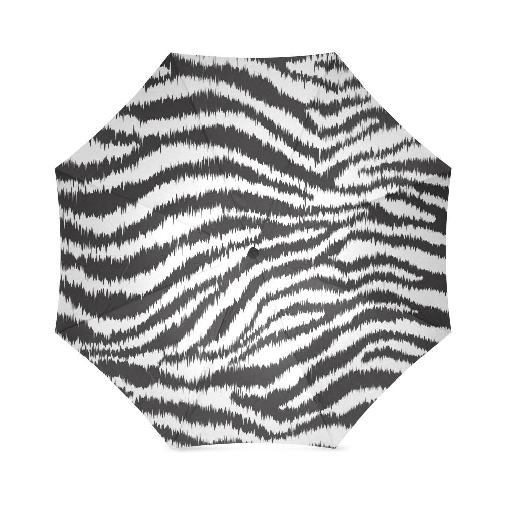 White Tiger Pattern Print Foldable Umbrella-grizzshop