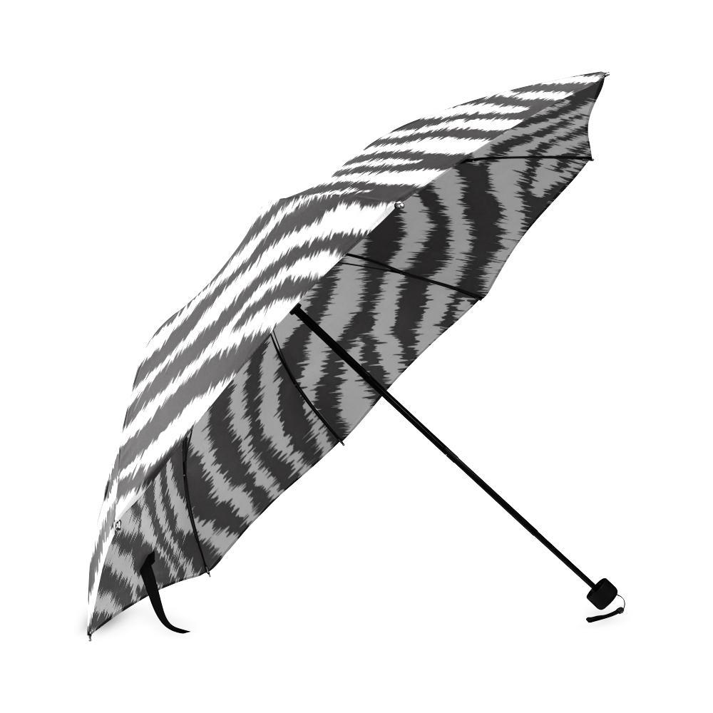 White Tiger Pattern Print Foldable Umbrella-grizzshop