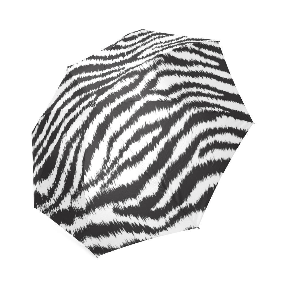 White Tiger Pattern Print Foldable Umbrella-grizzshop