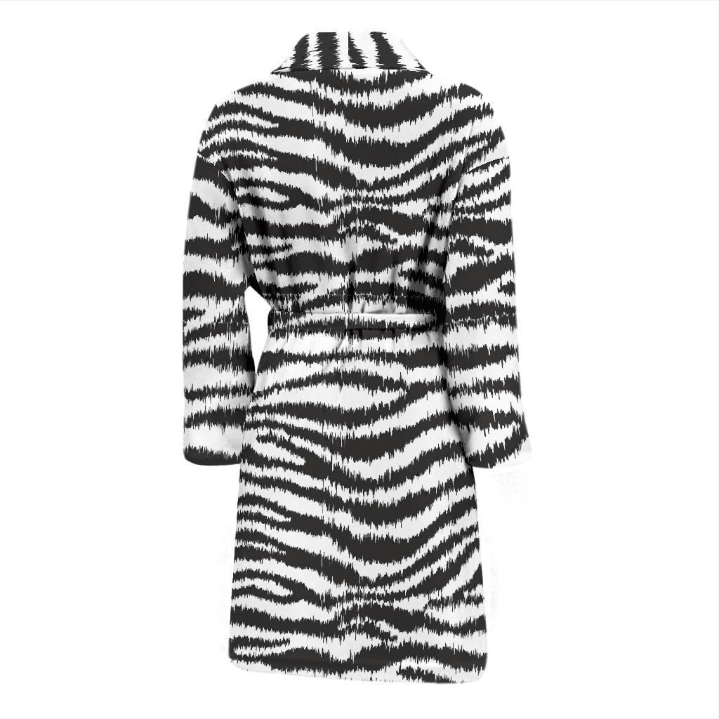 White Tiger Pattern Print Men Long Robe-grizzshop