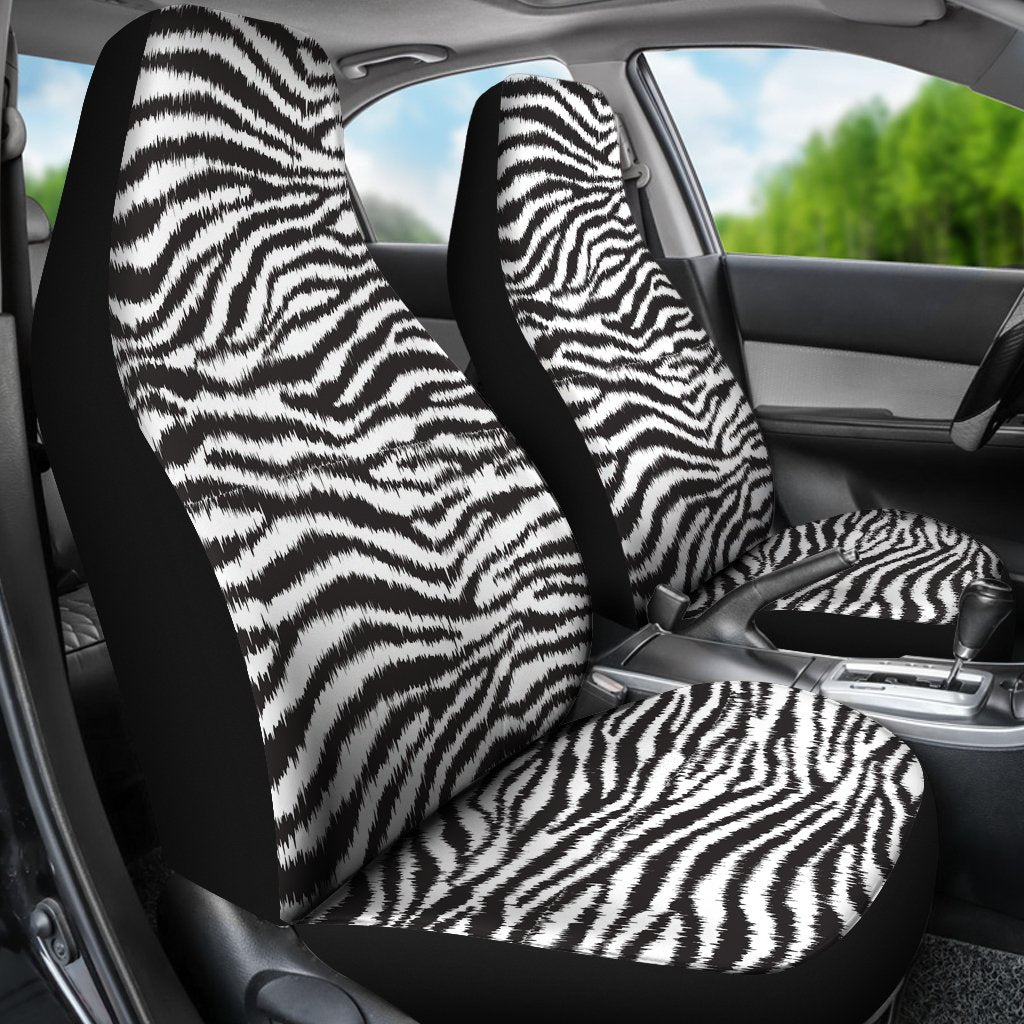 White Tiger Pattern Print Universal Fit Car Seat Cover-grizzshop