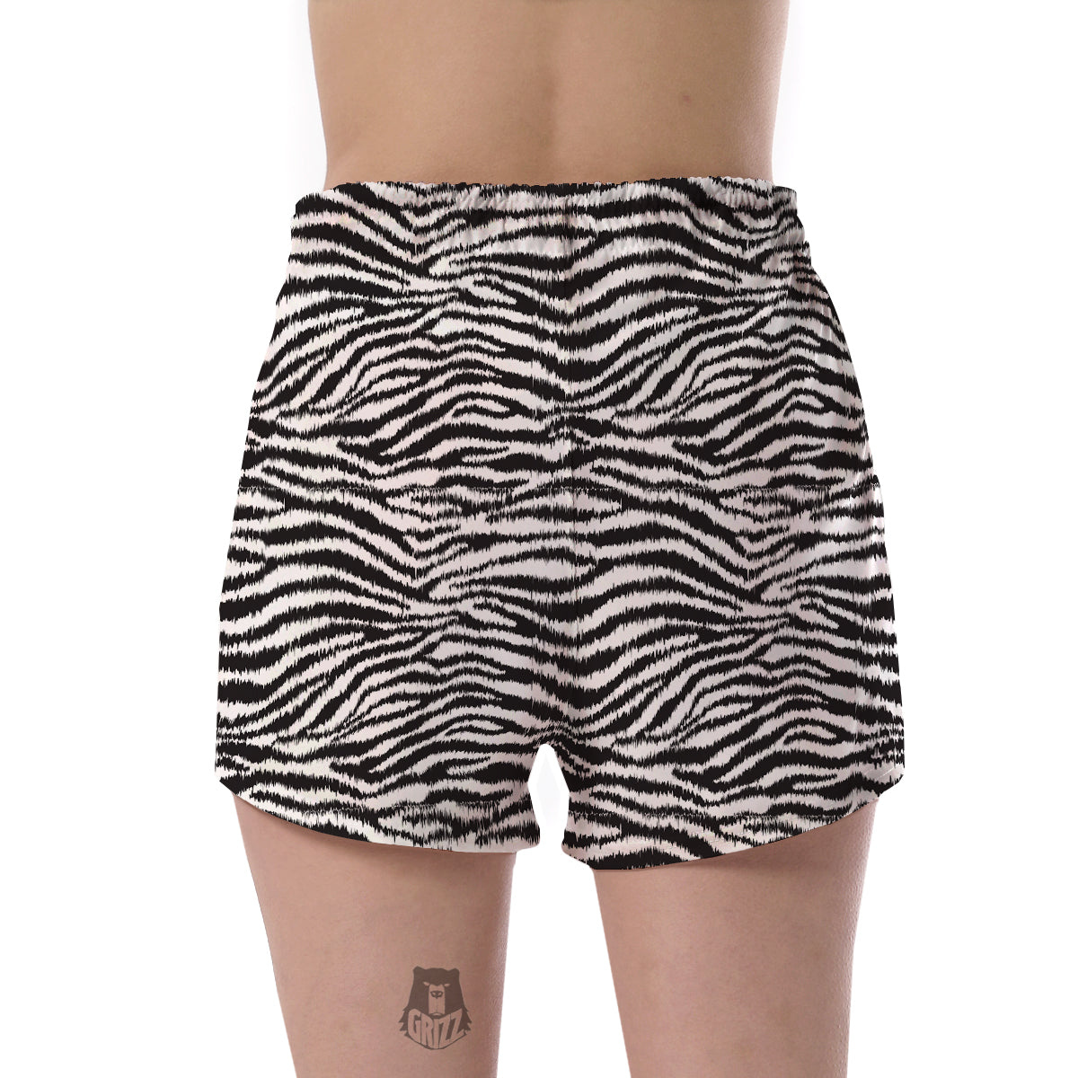 White Tiger Pattern Print Women's Shorts-grizzshop