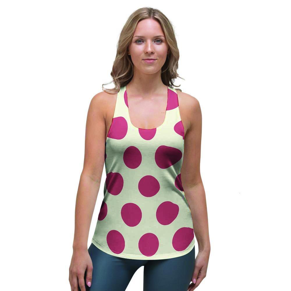 White And Red Polka Dot Women's Racerback Tank Top-grizzshop