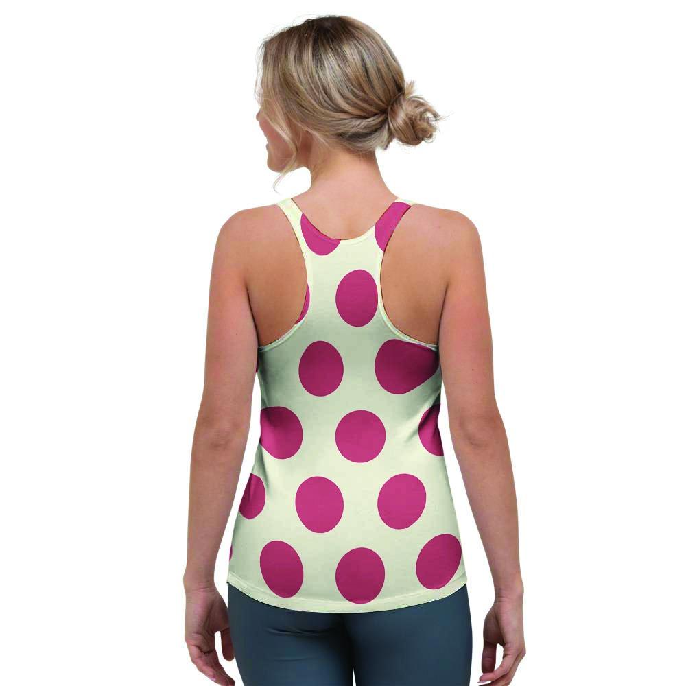 White And Red Polka Dot Women's Racerback Tank Top-grizzshop