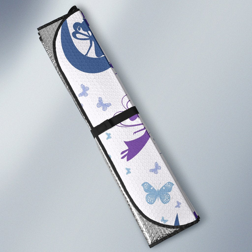 White Fairy Pattern Print Car Sun Shade-grizzshop