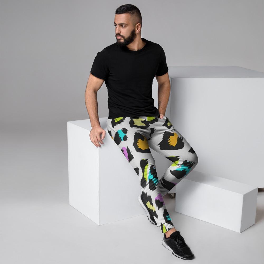White Leopard Men's Joggers-grizzshop