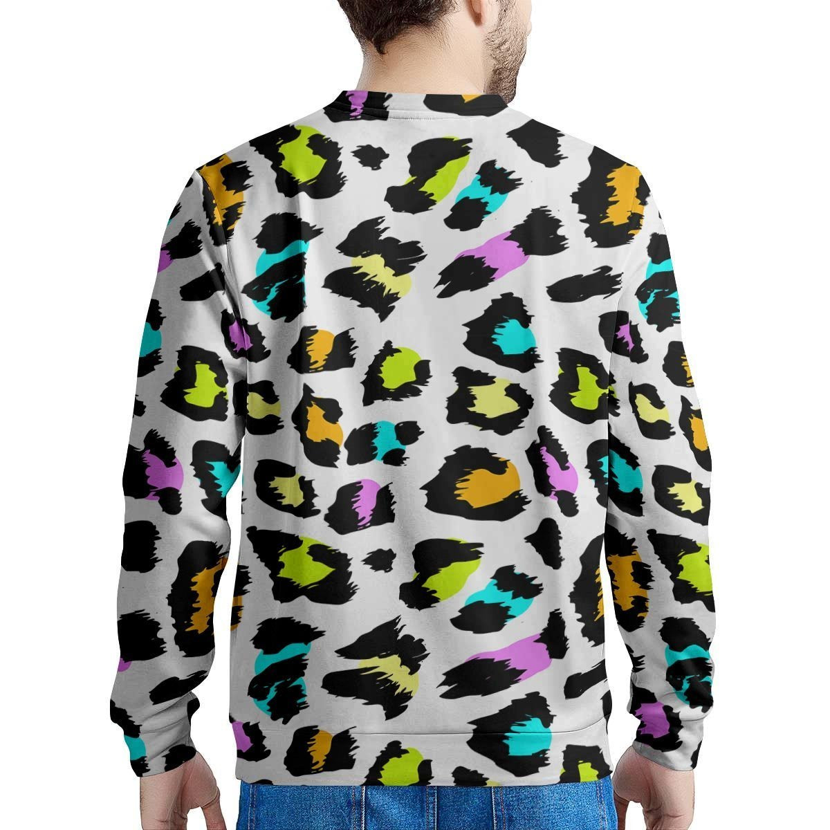 White Leopard Men's Sweatshirt-grizzshop