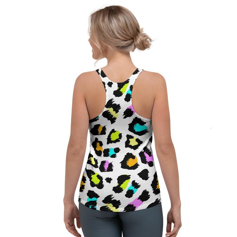 White Leopard Women's Racerback Tank Top-grizzshop