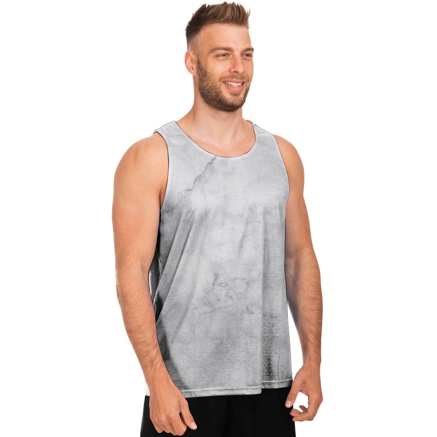 White Marble Men's Tank Tops-grizzshop