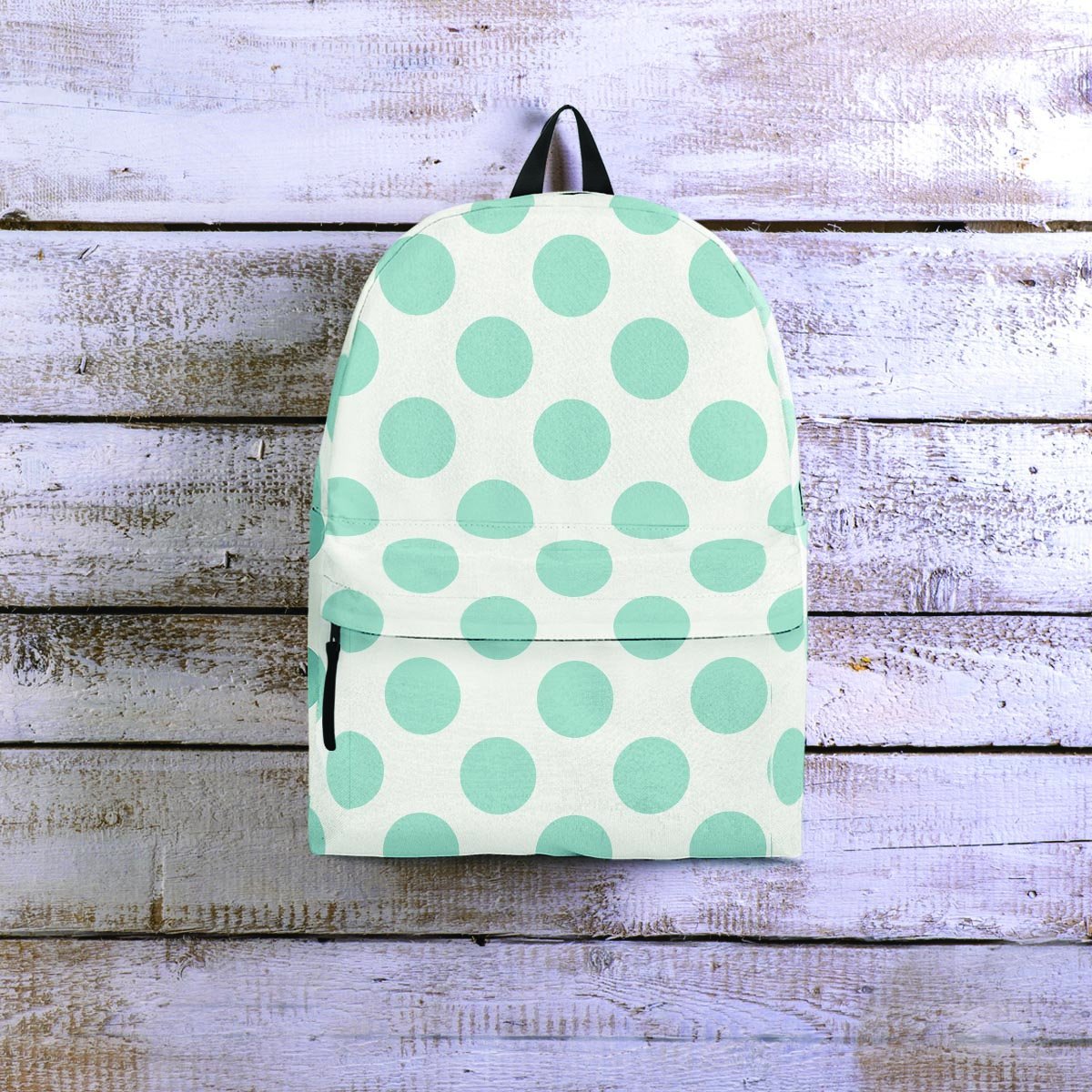 White and Teal Polka Dot Backpack-grizzshop