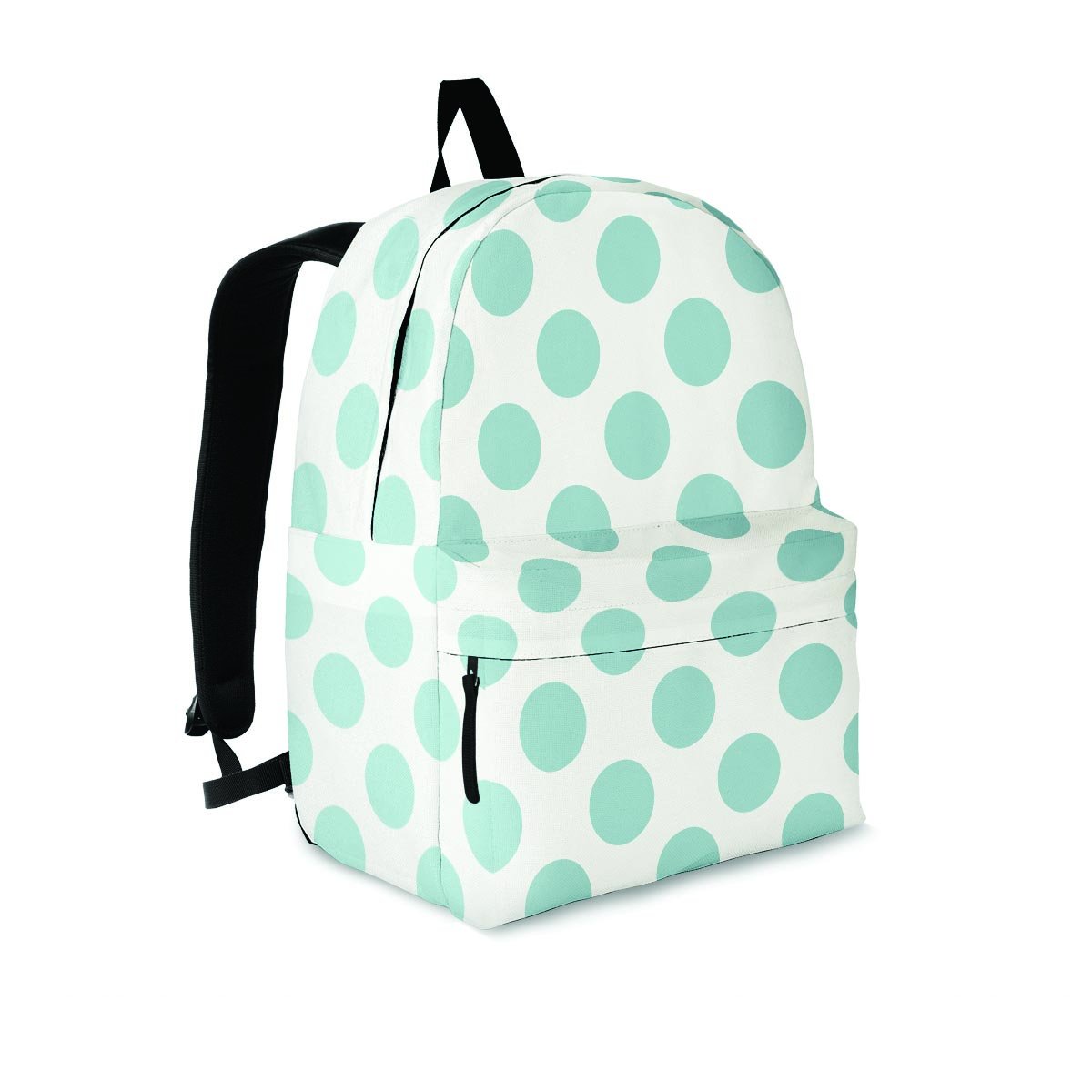 White and Teal Polka Dot Backpack-grizzshop