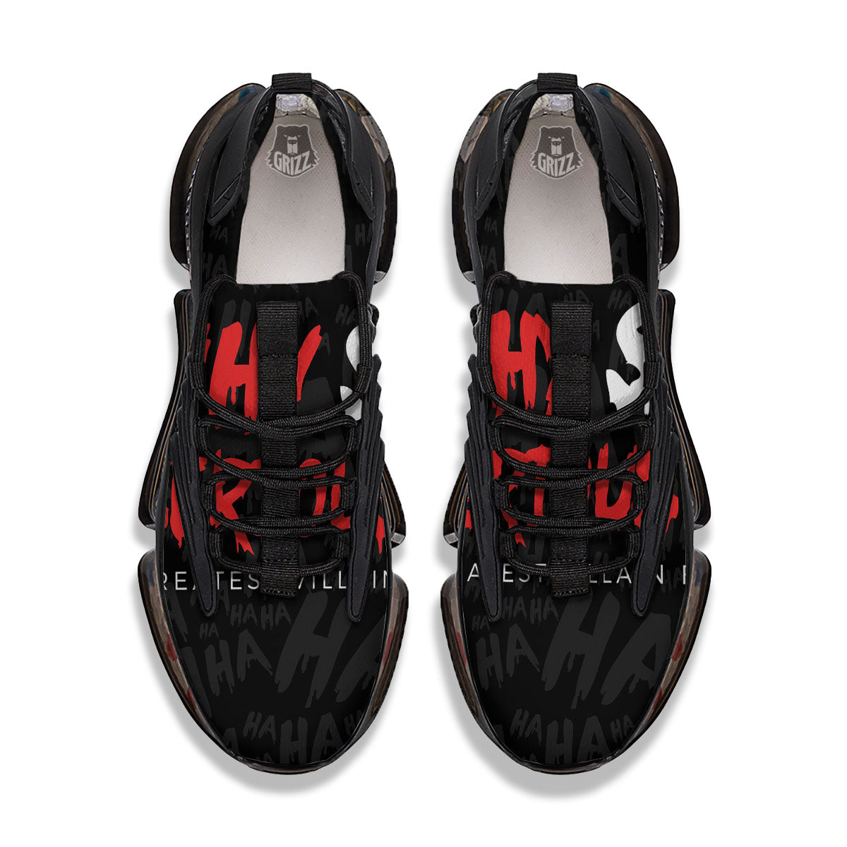 Why So Serious Laughing Joker Print Black Gym Shoes-grizzshop