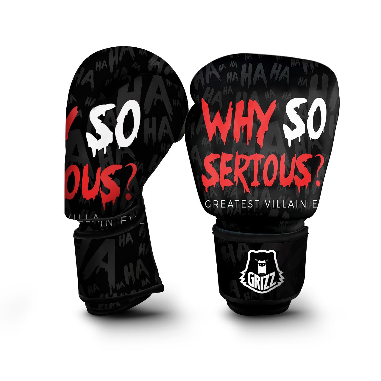 Why So Serious Laughing Joker Print Boxing Gloves-grizzshop